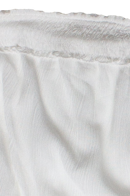 Sequin Flower Strapless Mini Dress - White