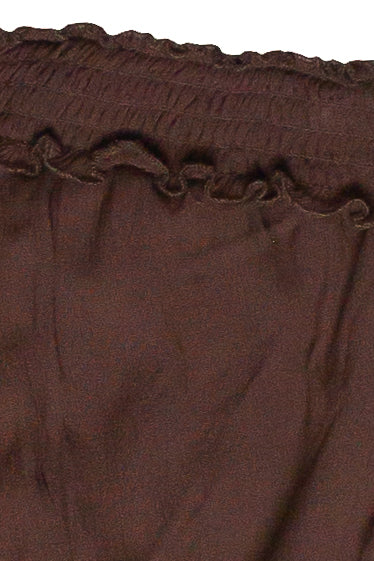 Sequin Flower Strapless Mini Dress - Brown