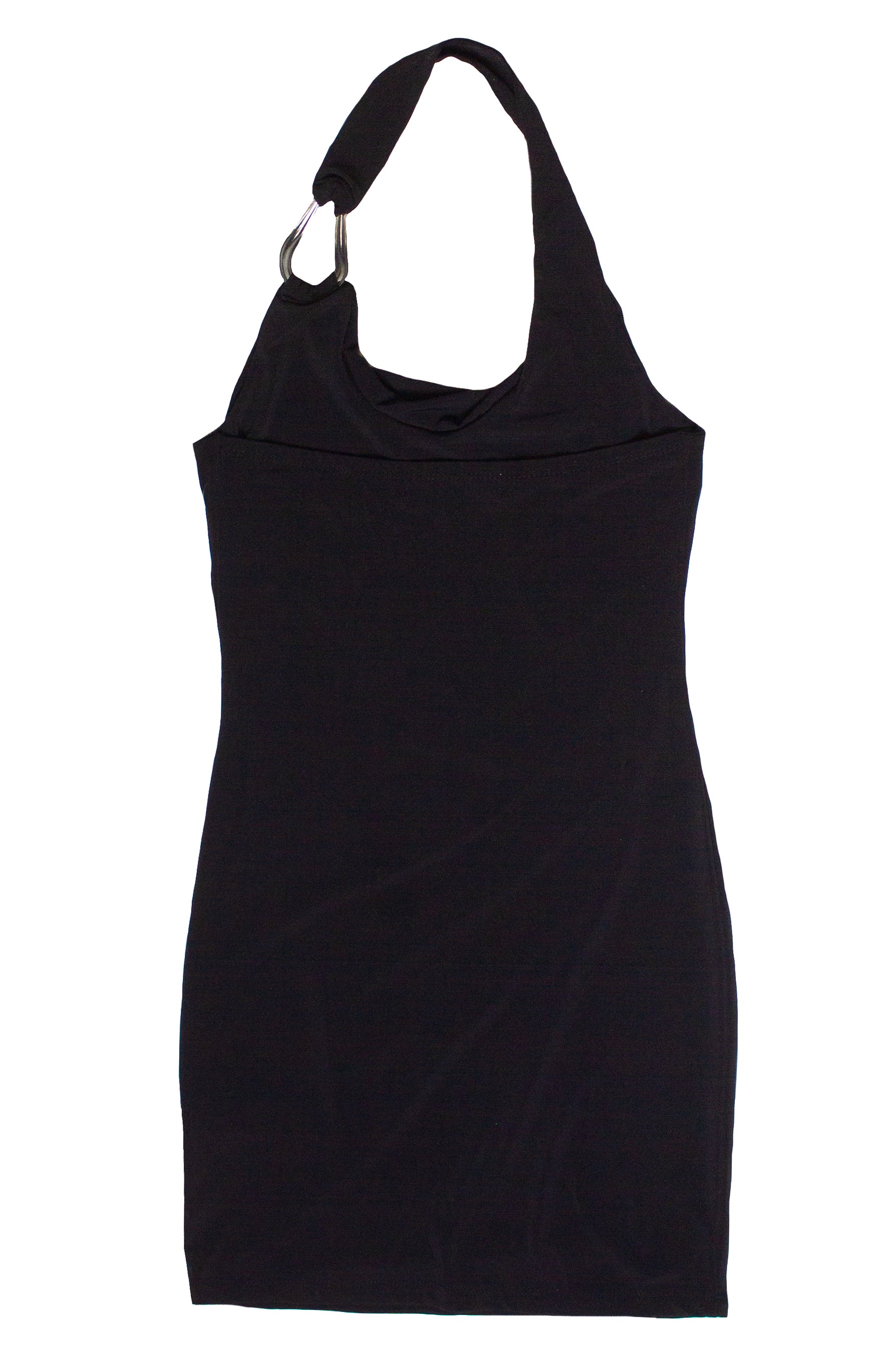 Buckle Halter Mini Dress