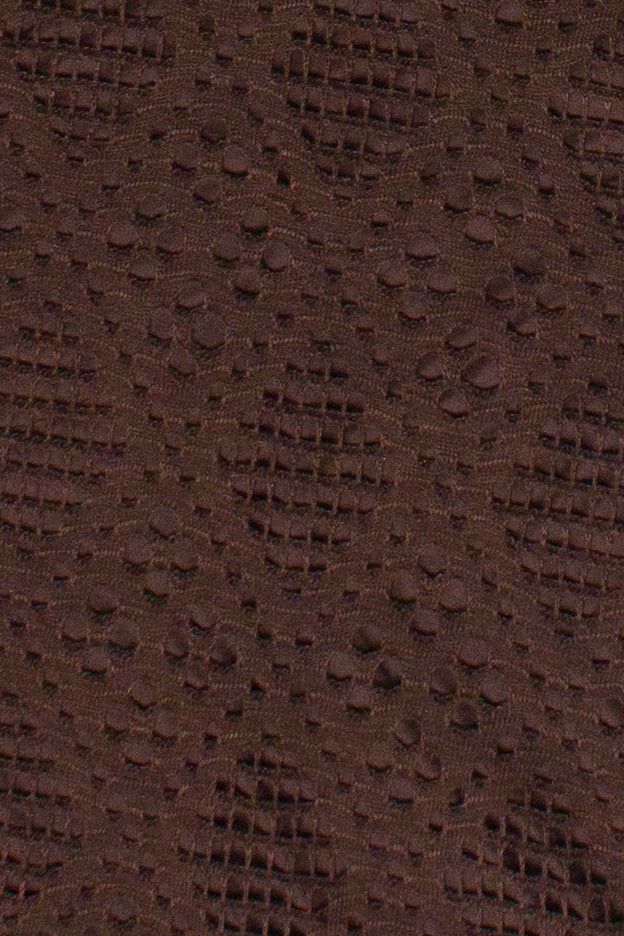 Diamond Pointelle Beaded Halter Mini Dress - Brown