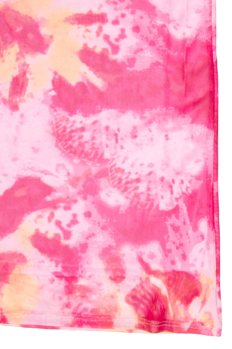 Abstract Print Mesh Slip Skirt