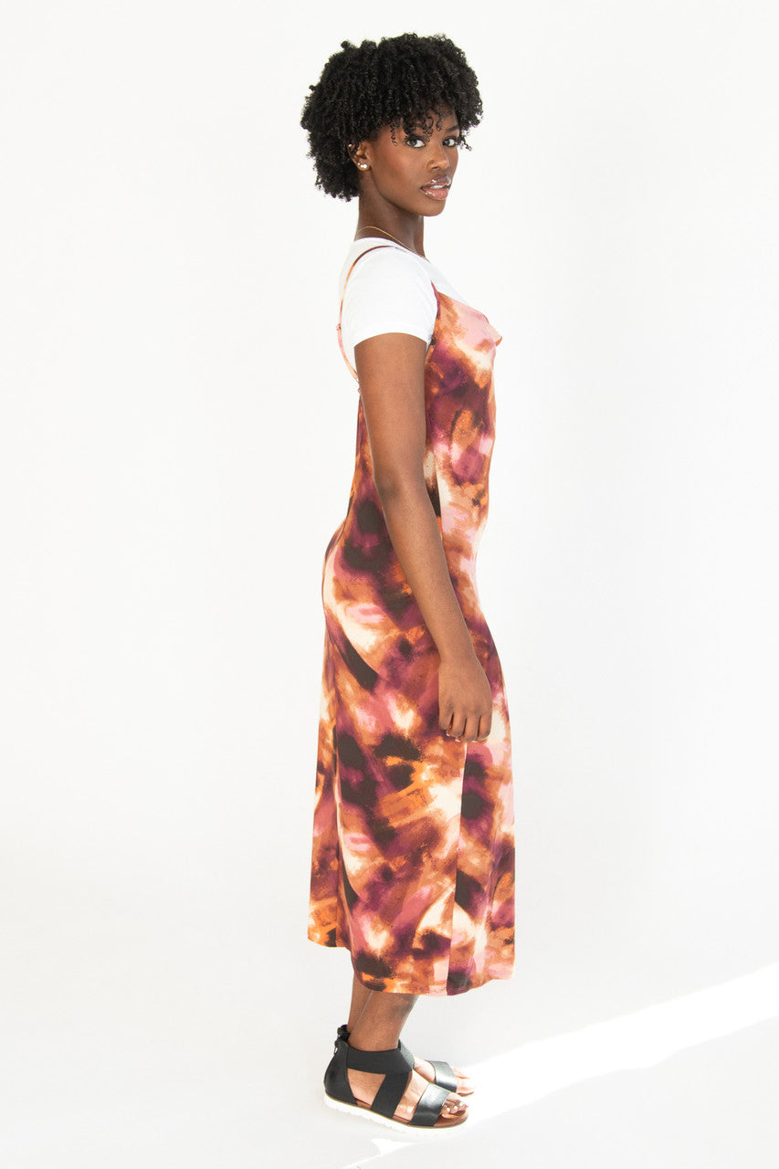 2 Piece Maxi Slip Dress With Tee