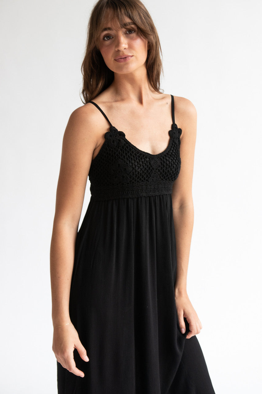 Flower Crochet Top Maxi Dress