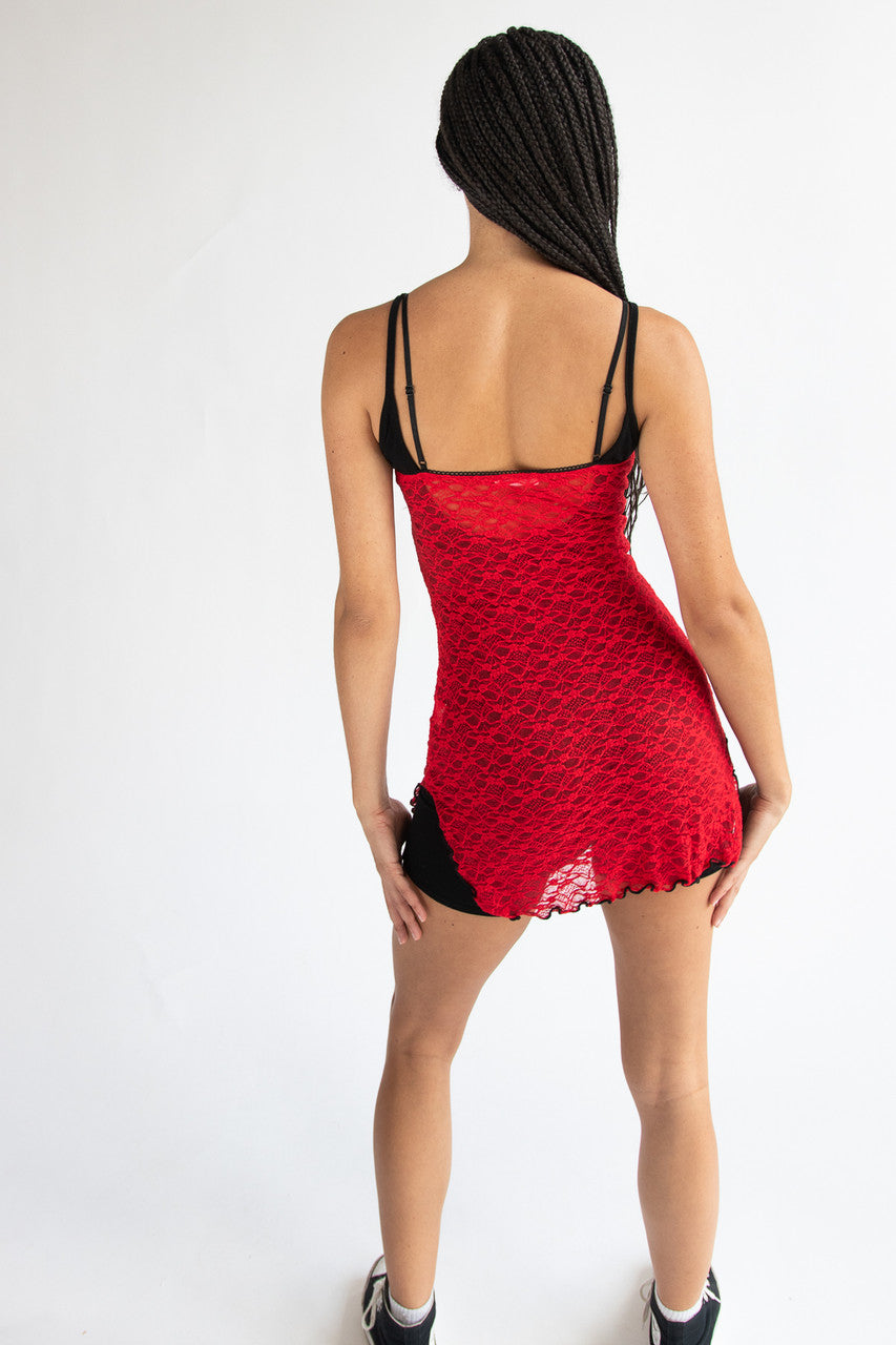 Lace and Bow Mini Dress