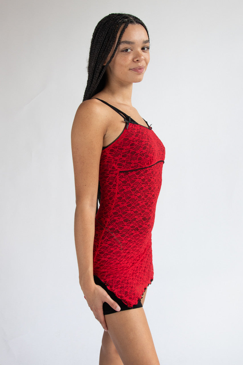 Lace and Bow Mini Dress