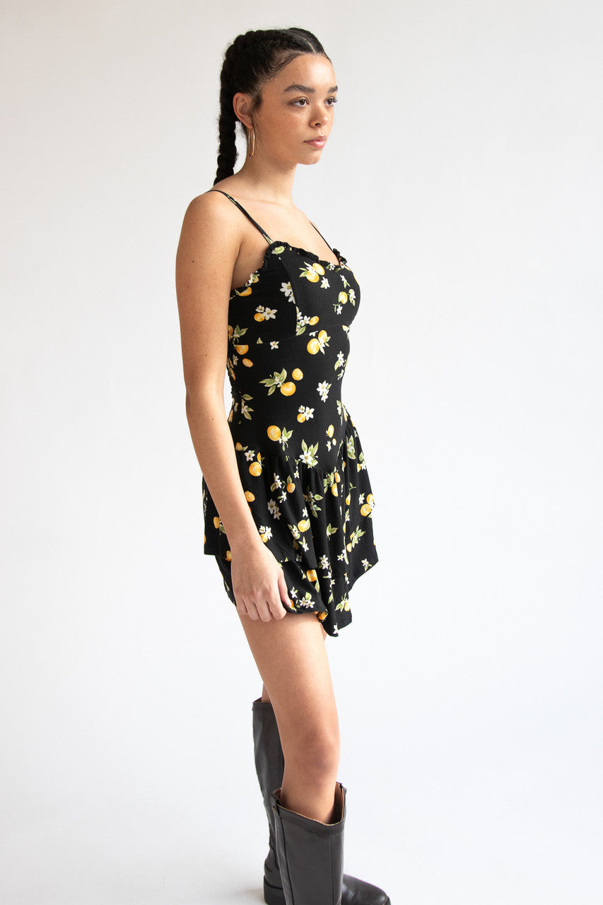 Drop Waist Patterned Mini Dress