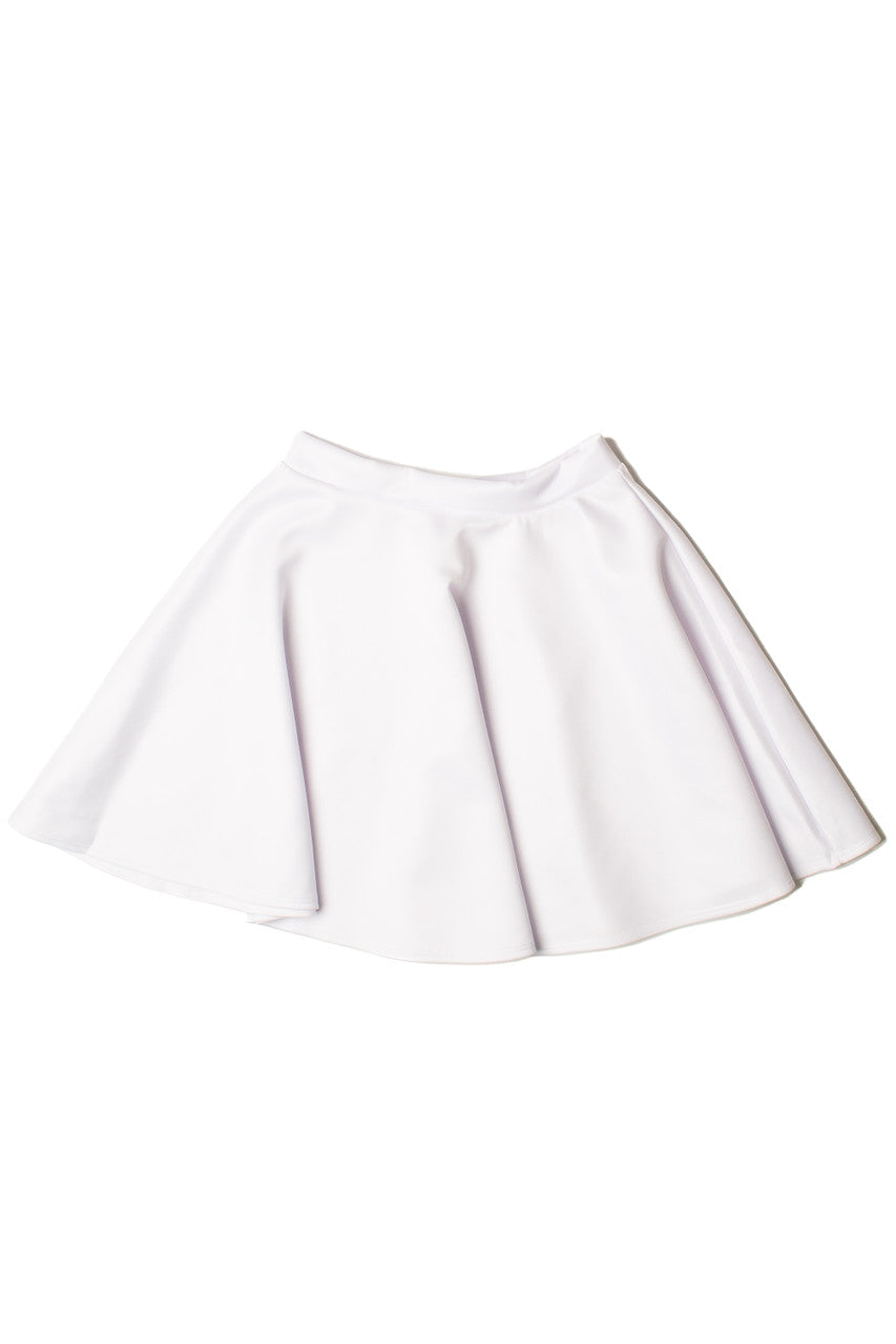 White Scuba Skater Skirt