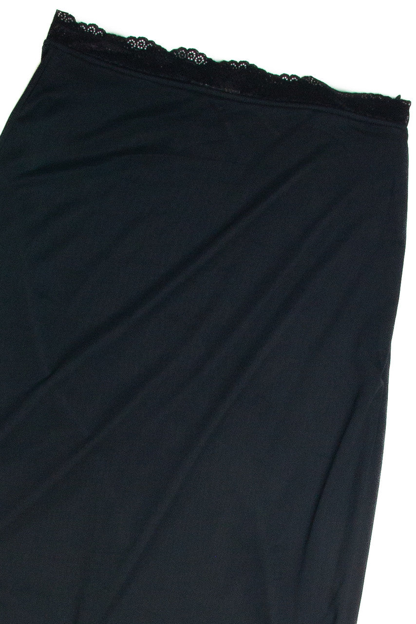 Black Mesh Midi Skirt