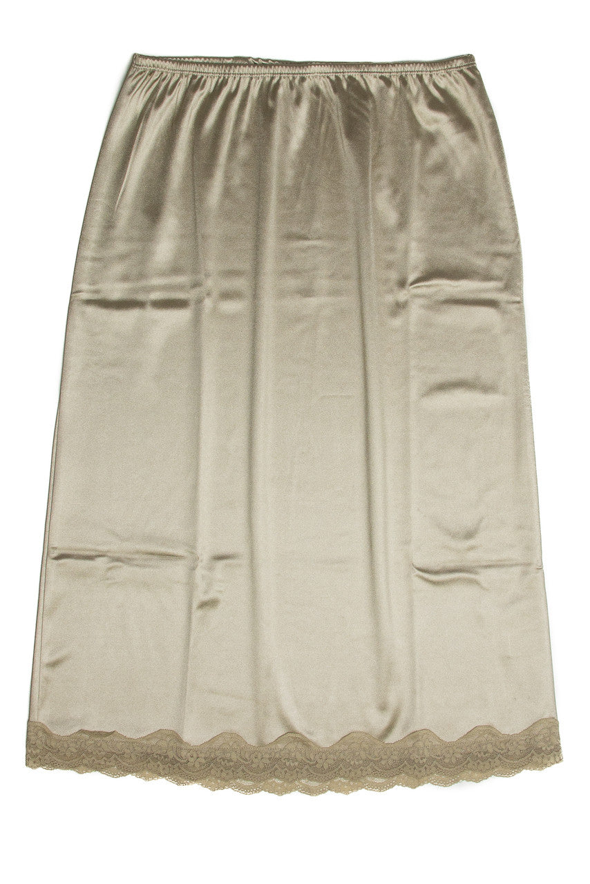 Parchment Lace Trim Slip Skirt