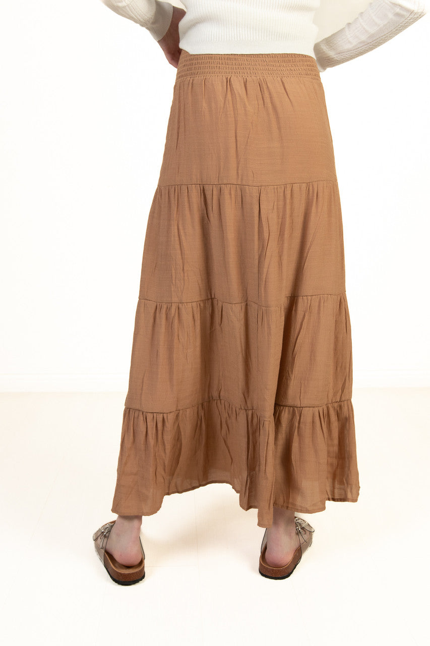 Clay Smocked Waist Maxi Skirt
