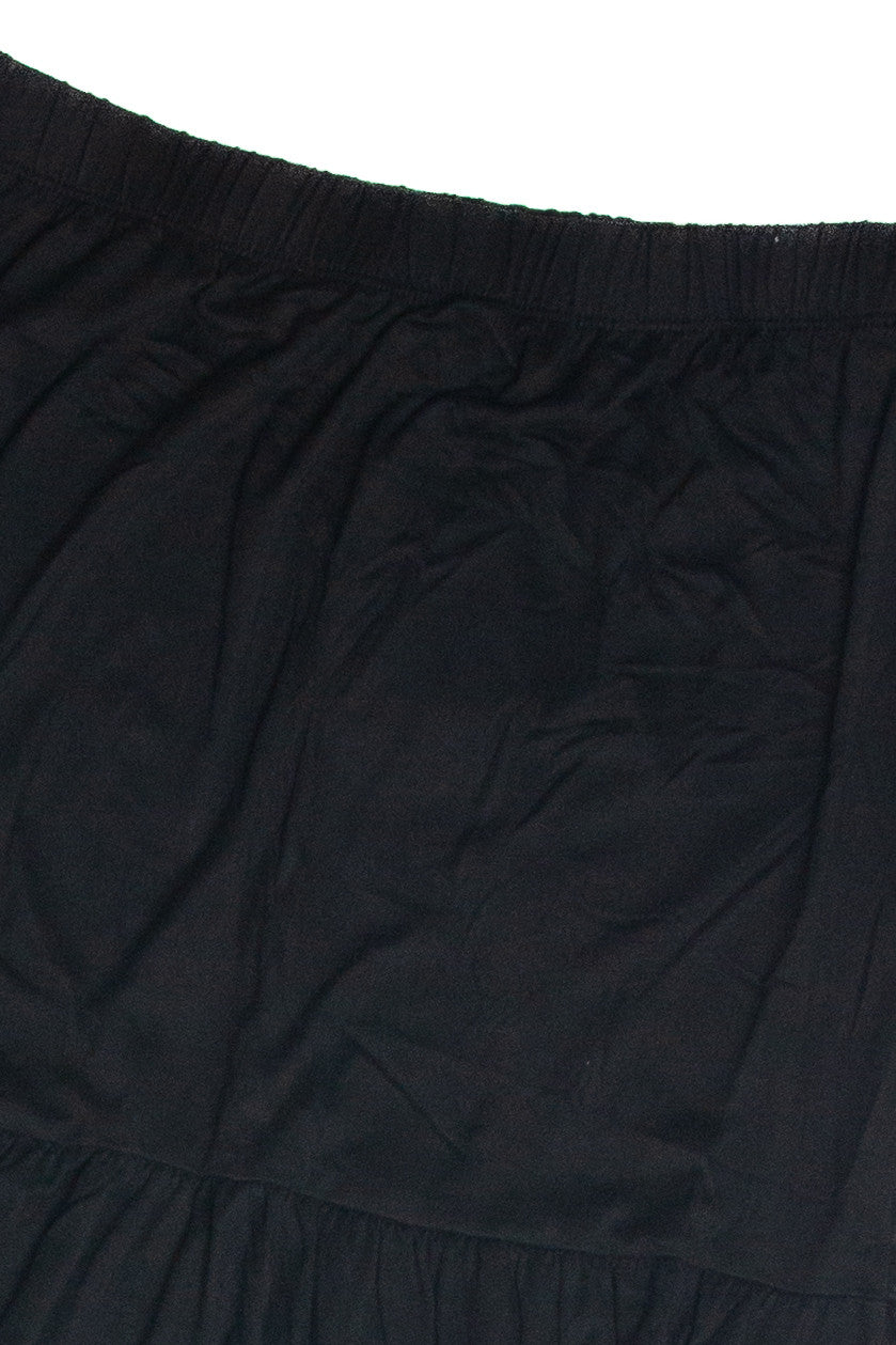 Black Brushed Maxi Skirt