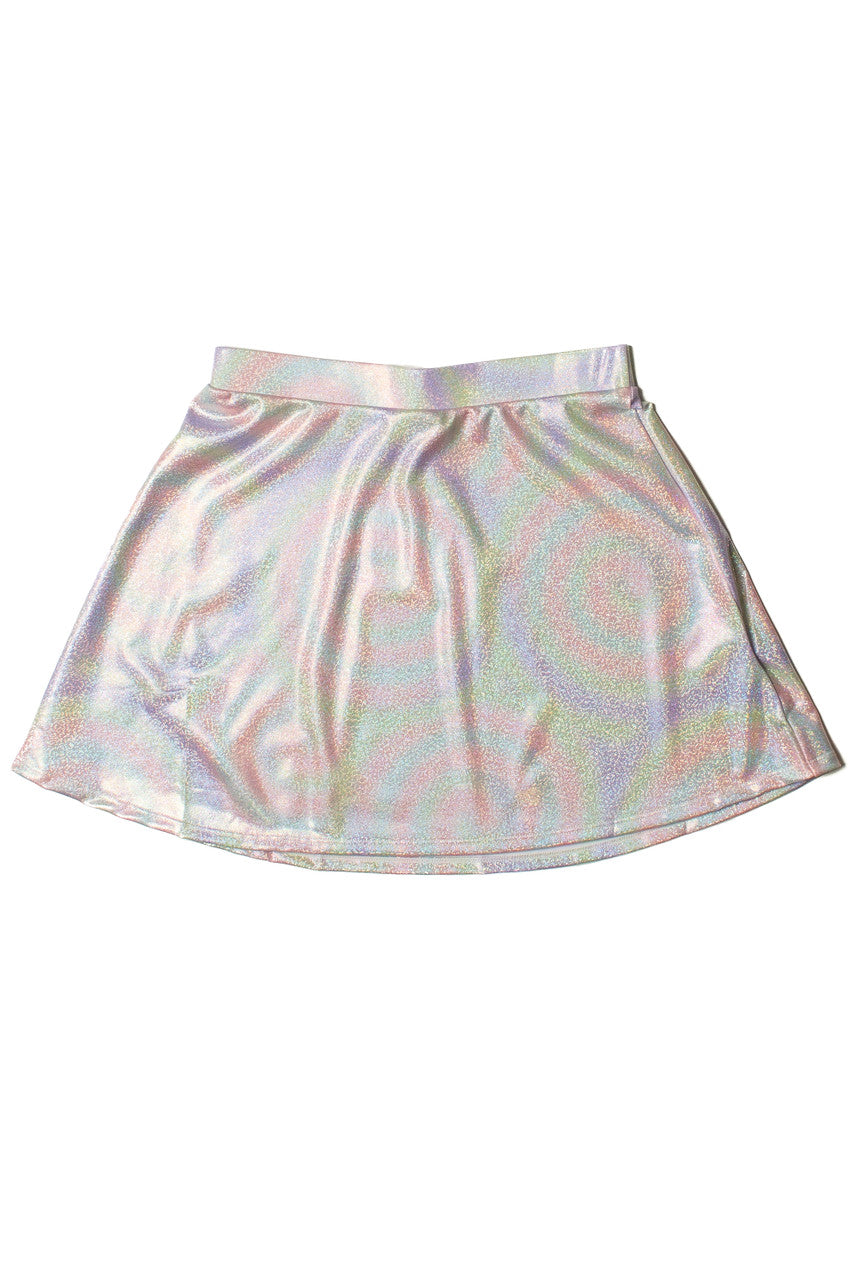Pastel Holographic Swirl Skirt