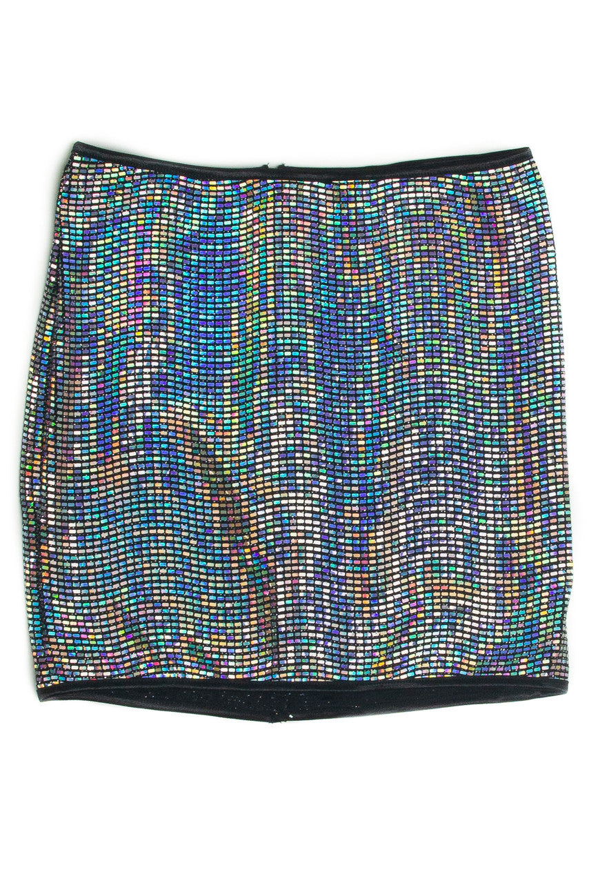 Hologram Rectangle Dot Mini Skirt