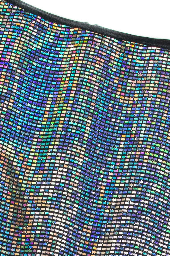 Hologram Rectangle Dot Mini Skirt