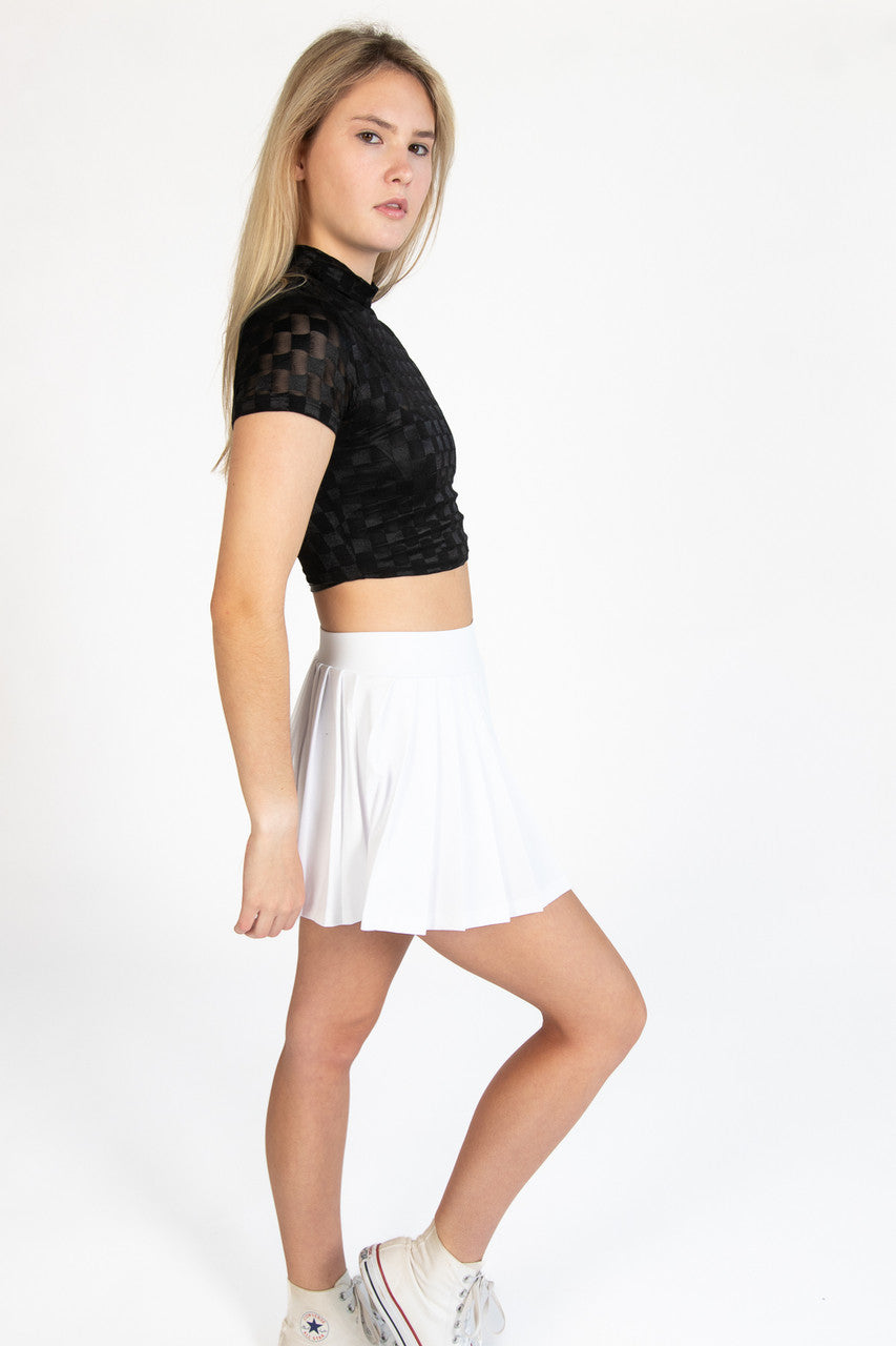 White Pleated Tennis Skort
