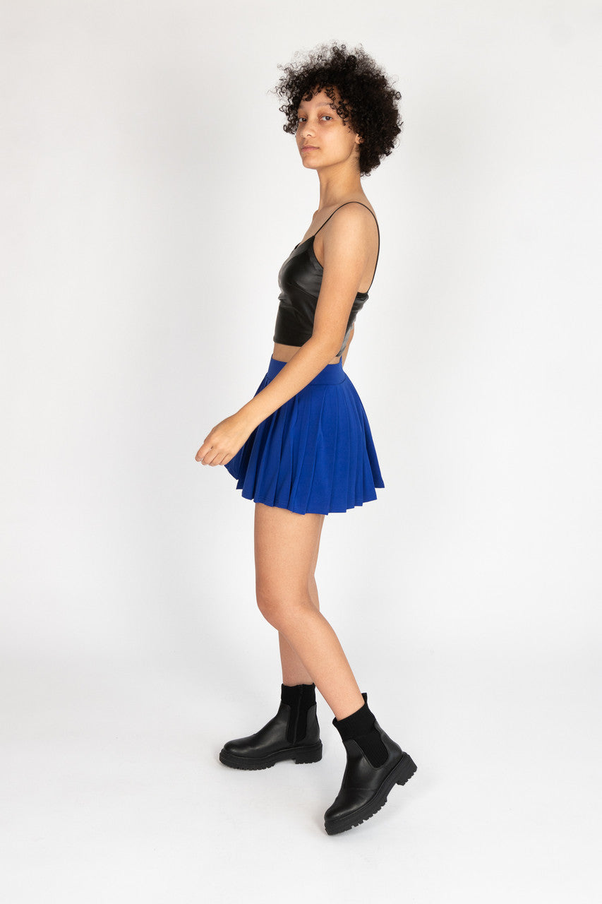 Cobalt Blue Pleated Tennis Skort