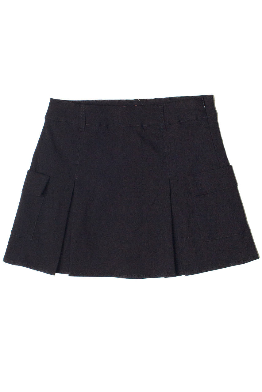 Black Pleated Cargo Skort