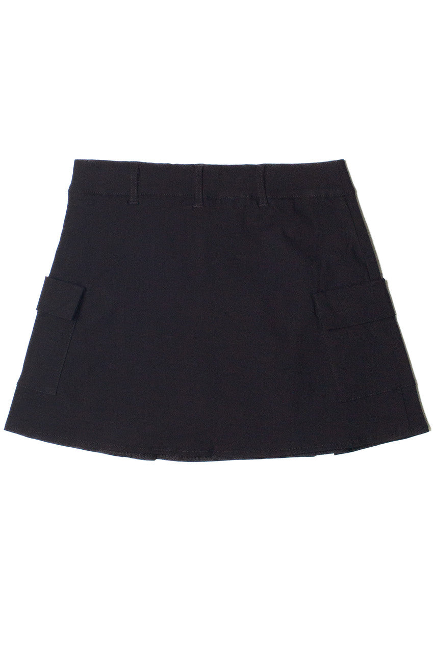Black Pleated Cargo Skort