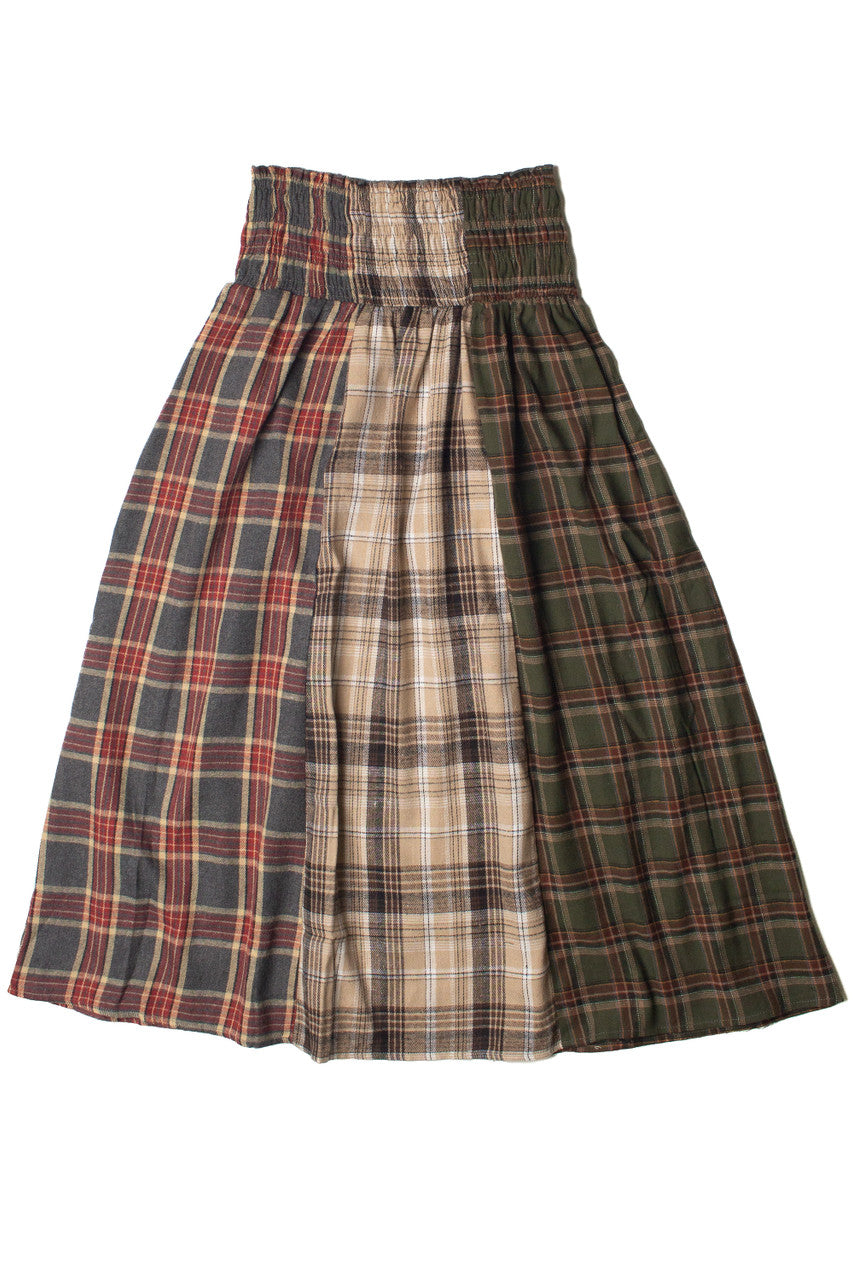 Patchwork Flannel Maxi Skirt