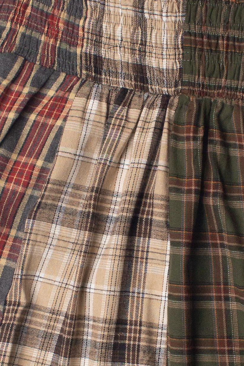 Patchwork Flannel Maxi Skirt