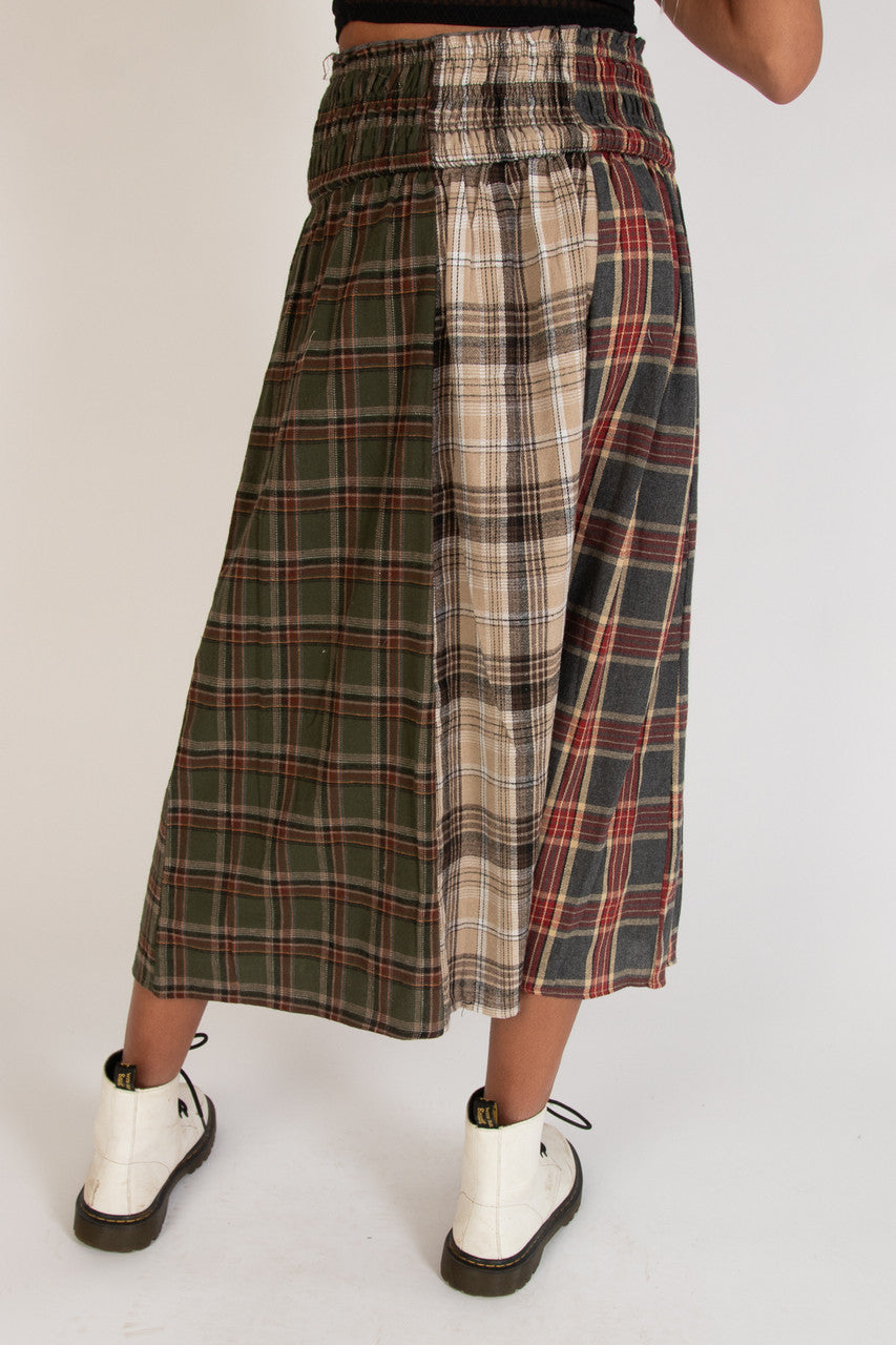 Patchwork Flannel Maxi Skirt