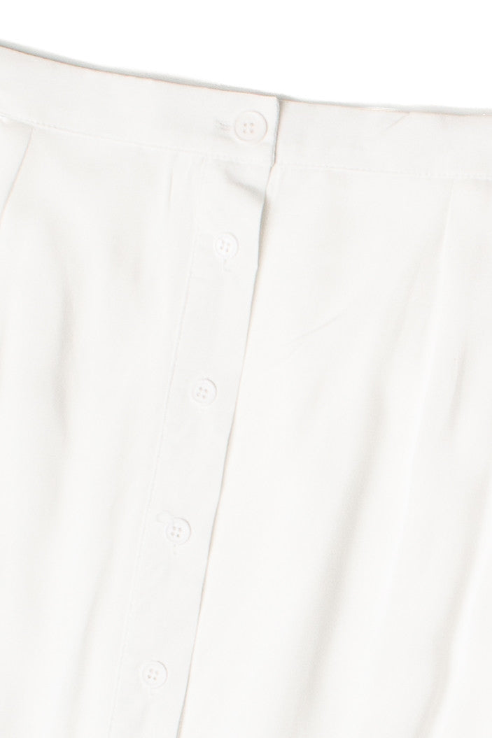 White Button Front Maxi Skirt