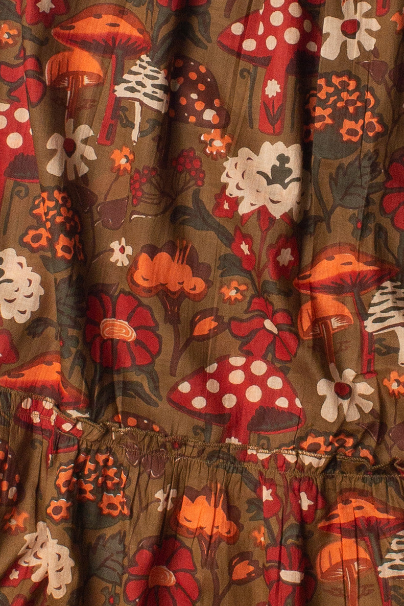 Floral Mushroom Maxi Skirt