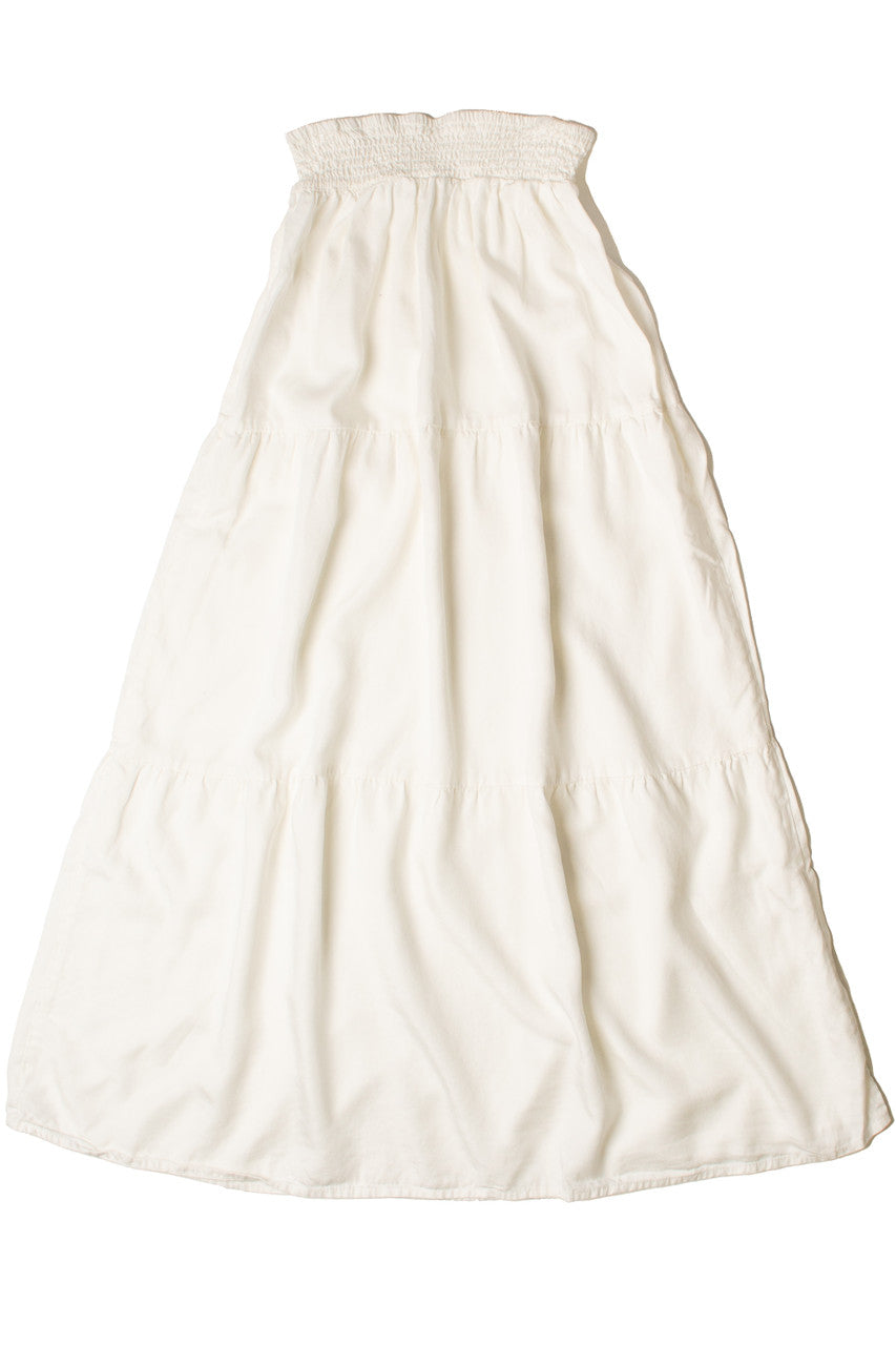 Smocked Waist Tiered Maxi Skirt