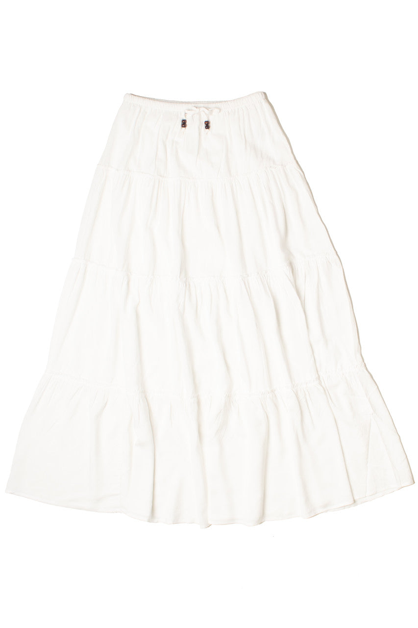Drawstring Maxi Tier Skirt