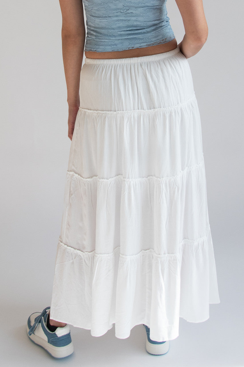 Drawstring Maxi Tier Skirt