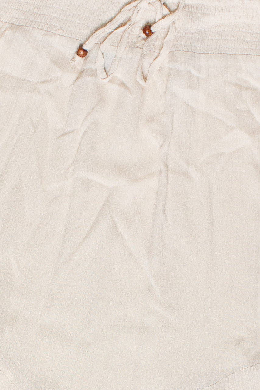 Smocked Waist Ruffle Trim Maxi Skirt