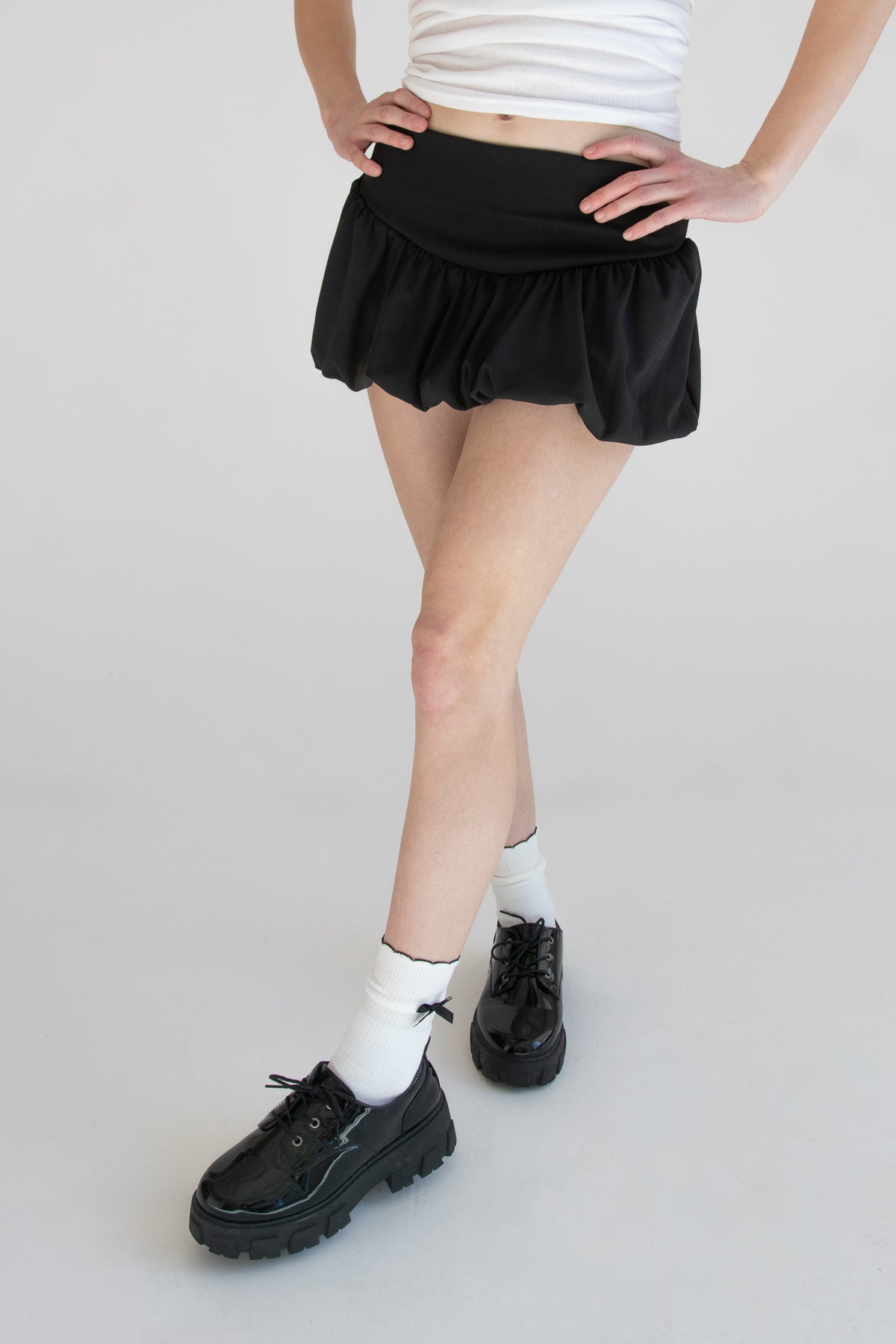 Black Bubble Mini Skirt