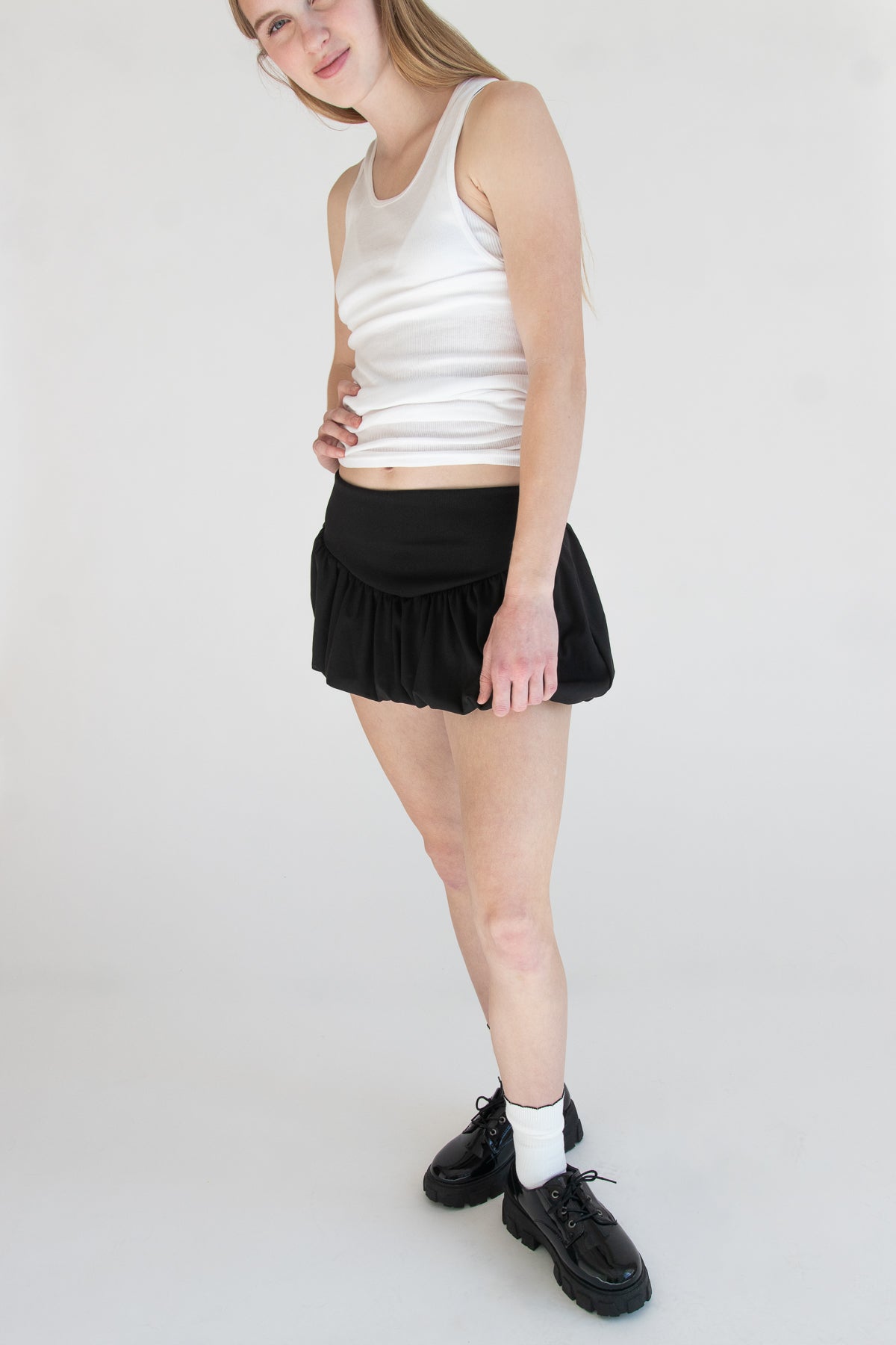 Black Bubble Mini Skirt