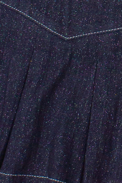 Low Rise Sparkle Denim Mini Skort