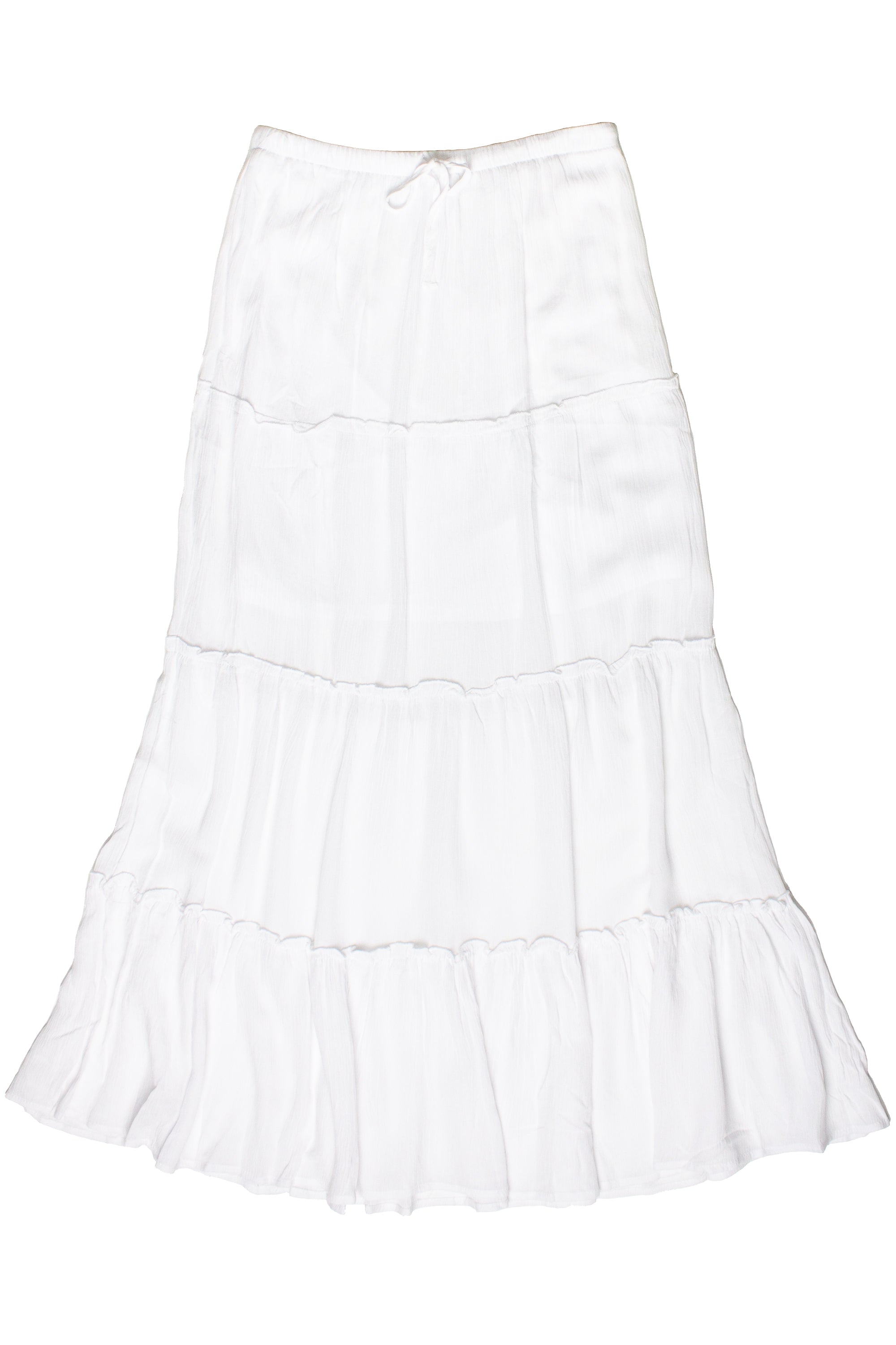 Ruffle Trim Tiered Maxi Skirt