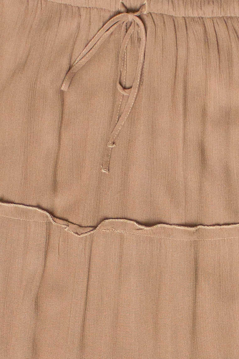 Ruffle Trim Tiered Maxi Skirt