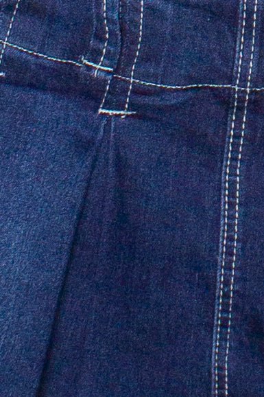 Low Rise Denim Pleated Mini Skort