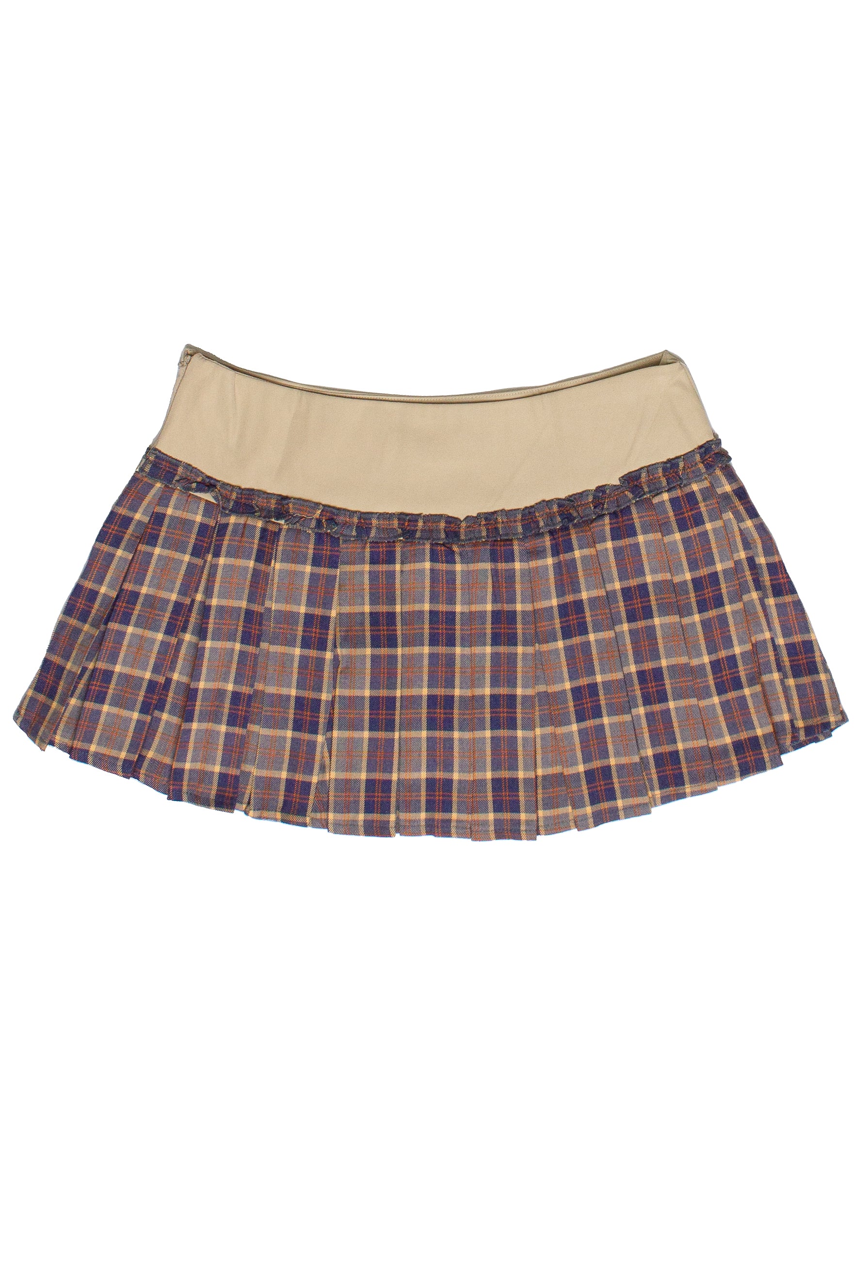 Ribbon Bow Plaid Pleated Skort
