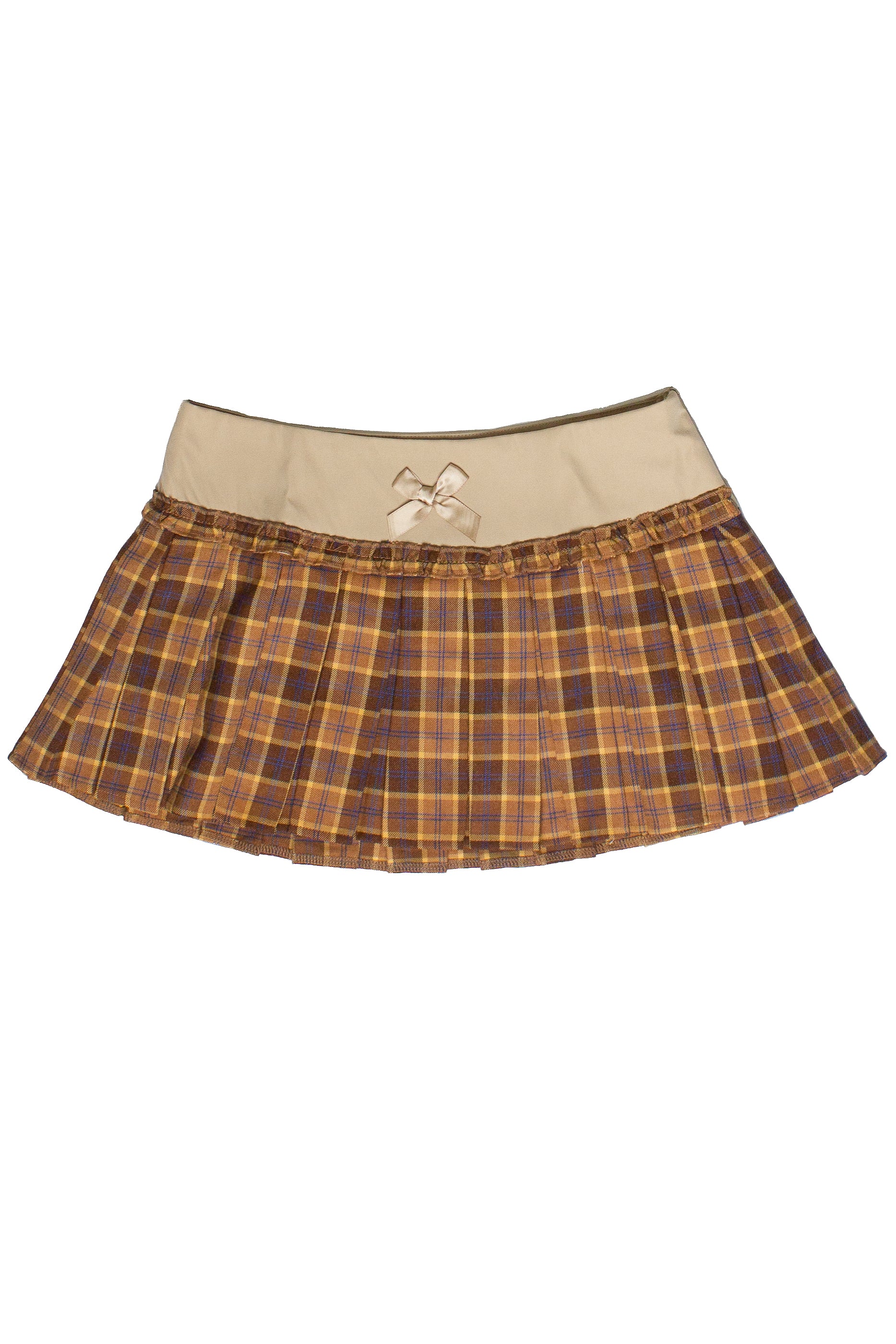 Ribbon Bow Plaid Pleated Skort