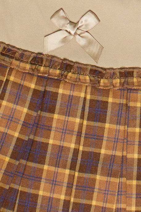 Ribbon Bow Plaid Pleated Skort