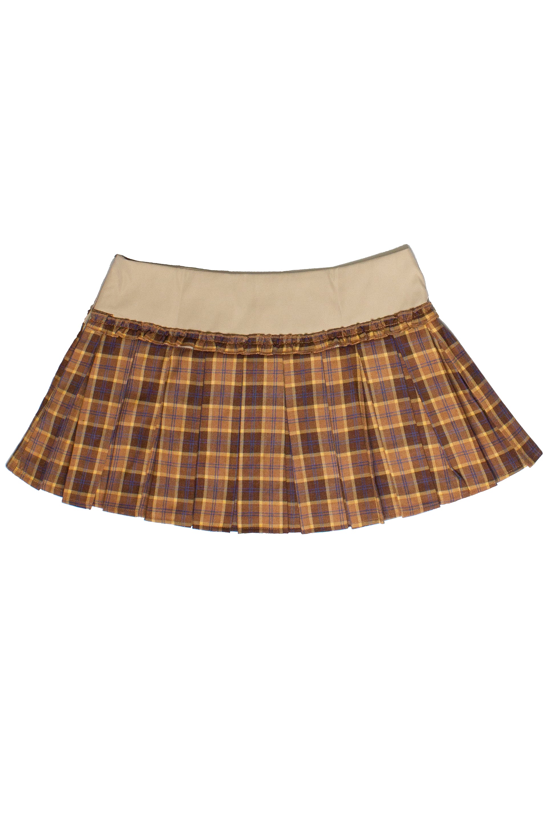 Ribbon Bow Plaid Pleated Skort