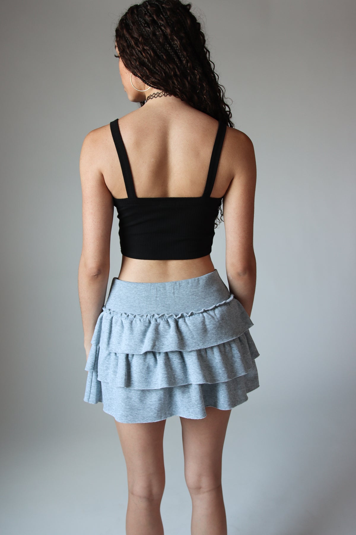 Fleece Ruffle Mini Skort