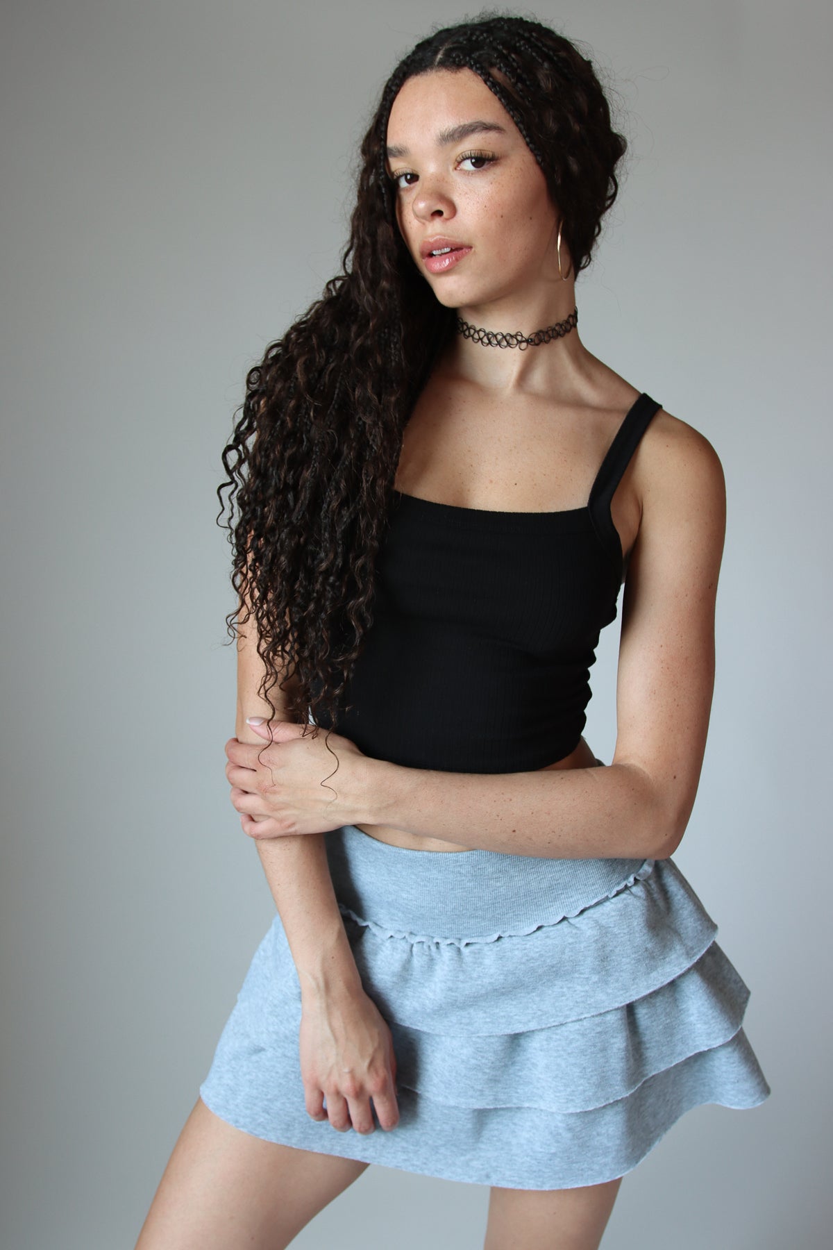 Fleece Ruffle Mini Skort