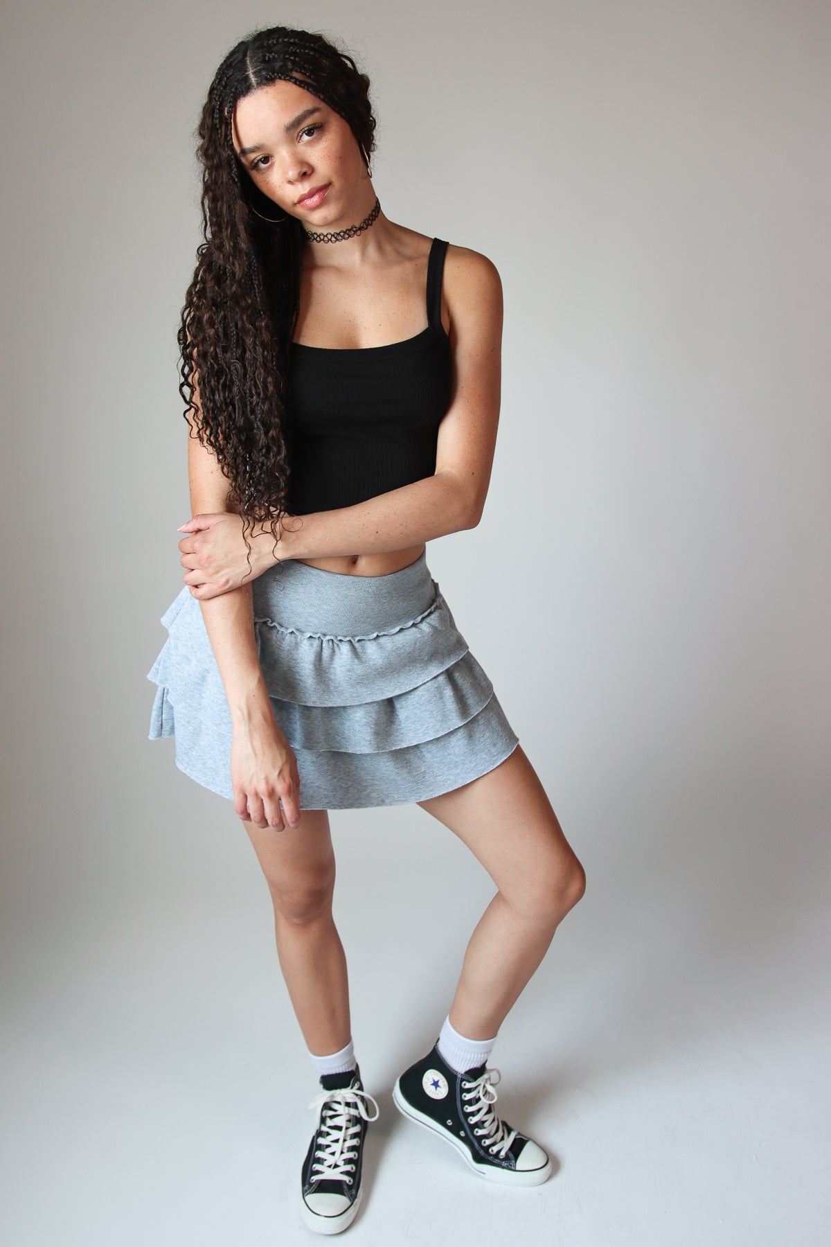 Fleece Ruffle Mini Skort
