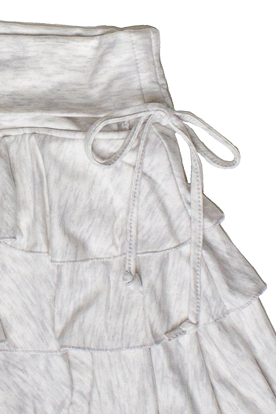 Drawstring Ruched Tiered Mini Skort