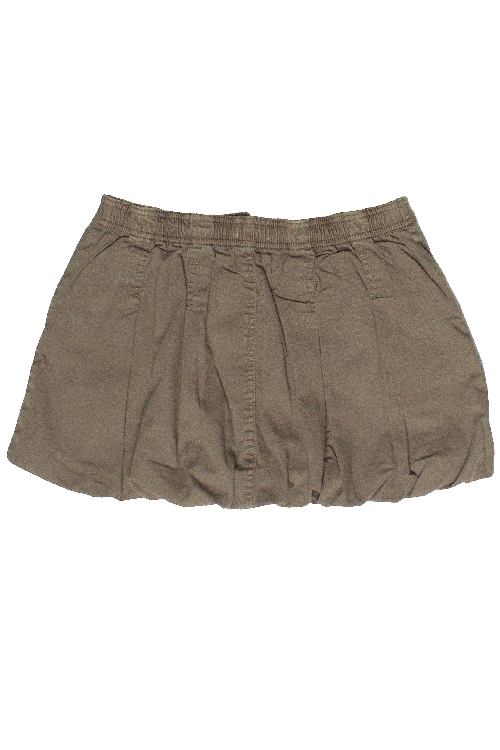 Cotton Twill Bubble Hem Mini Skirt