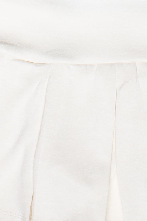 Pleated Mini Skort - White