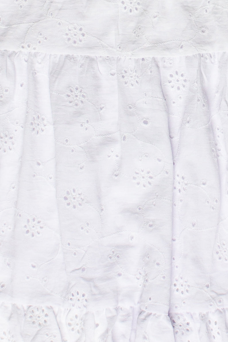 Eyelet Tiered Maxi Skirt