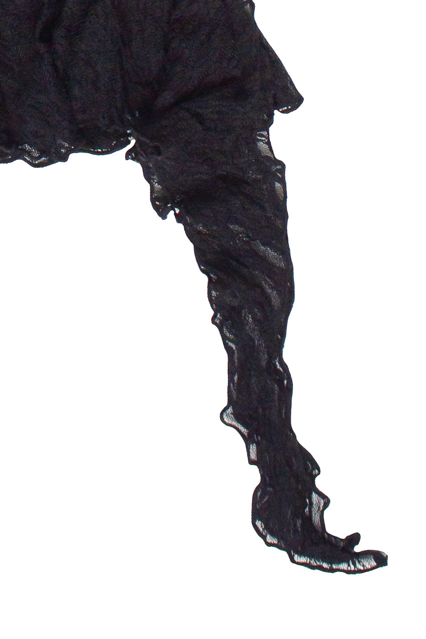 Asymmetrical Lace Ruffle Skort - Black