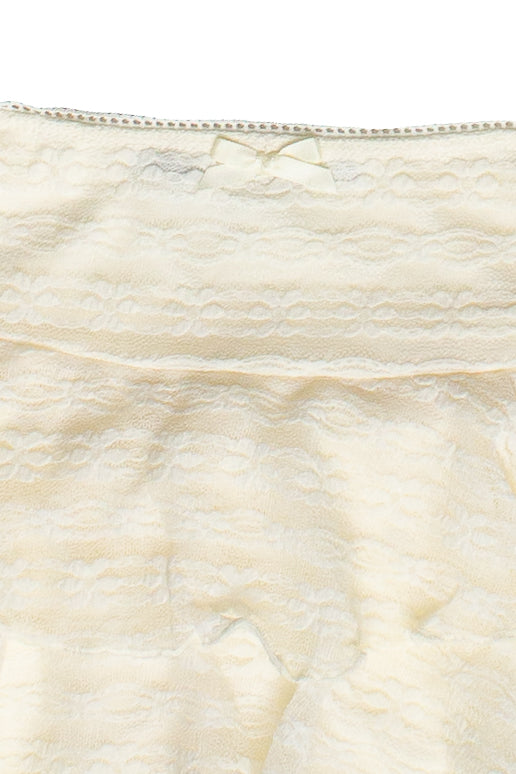 Asymmetrical Lace Ruffle Skort - Ivory